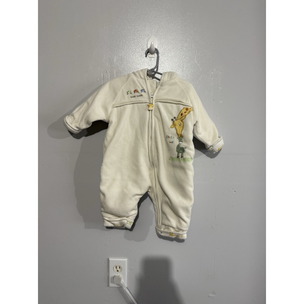 Vintage Marshall Fields Giraffe Fleece Baby‎ Bunting Size 0-6 Months